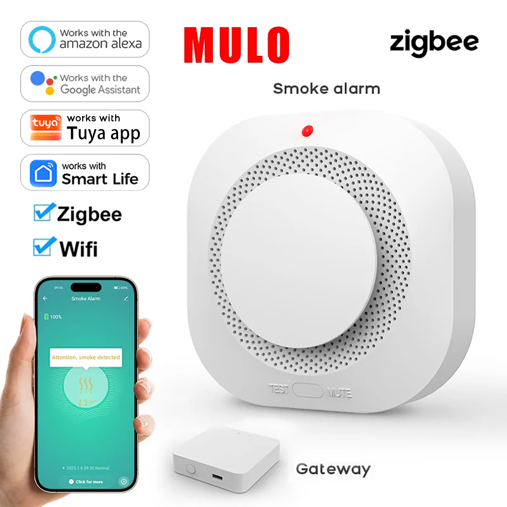 Smoke Detector Interconnected - Inteligentny czujnik dymu ZigBee WiFi, kompatybilny